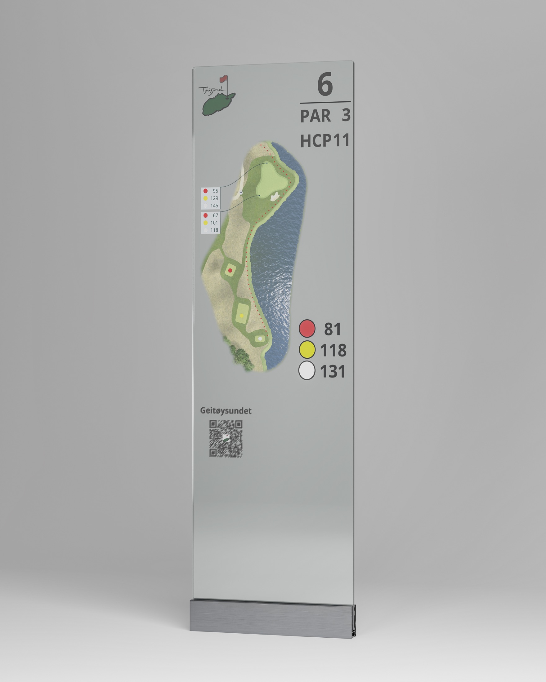 Hullskilt i glass for Modum Glass, render i studiolys